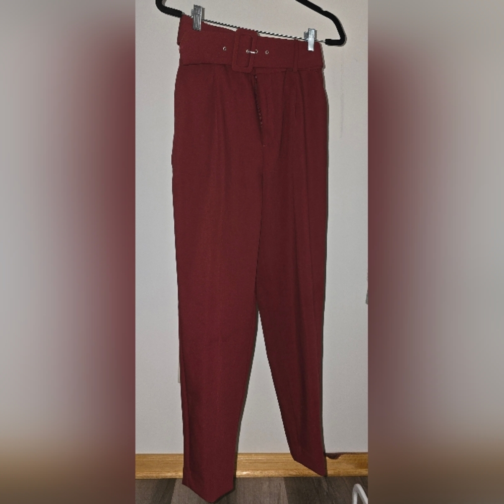 Zara Woman Deep Red Dress Pants